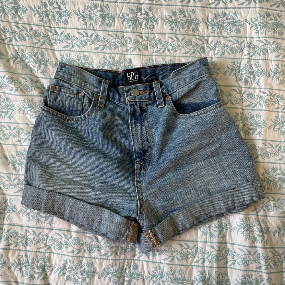 Urban outfitters Blue Jean Shorts Cuffed Hem
